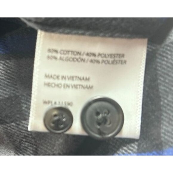 Weatherproof‎ Plaid Button-Up Shirt Men's Large Bright Blue/Black New - Picture 6 of 11